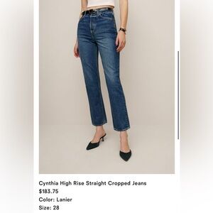 Reformation Cynthia high rise straight cropped jeans